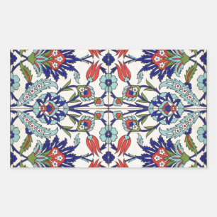 Autocollant rectangle en tuile turque