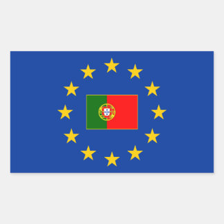 Autocollant rectangle Portugal de l'Union européen