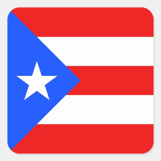 Autocollant rectangulaire à drapeau Porto Rico (Devant)