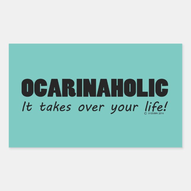 Autocollant rectangulaire à vie ocarinaholique (Devant)