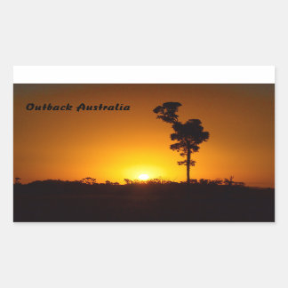 Autocollant rectangulaire au coucher du soleil en 