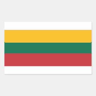 Autocollant rectangulaire avec drapeau de la Litua