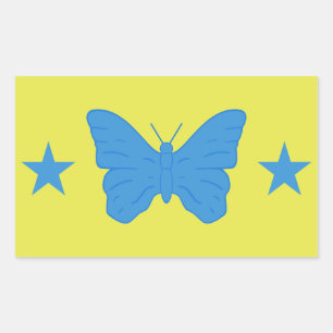 Autocollant rectangulaire avec le drapeau de Bady 
