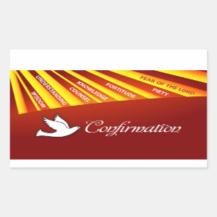 Autocollant rectangulaire, Confirmation, Colombe s