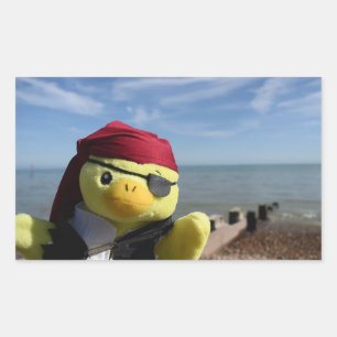 Autocollant rectangulaire Danny Duck le Pirate