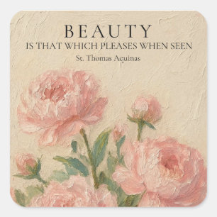 Autocollant rectangulaire de citation de beauté de