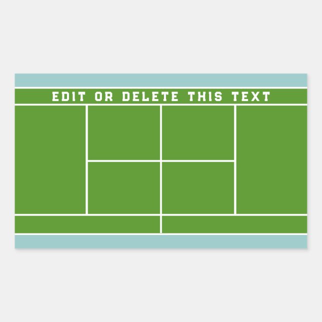 Autocollant rectangulaire de tennis (Devant)