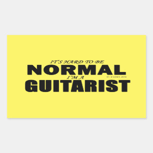 Autocollant rectangulaire guitariste normal