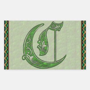 Autocollant rectangulaire lettre C