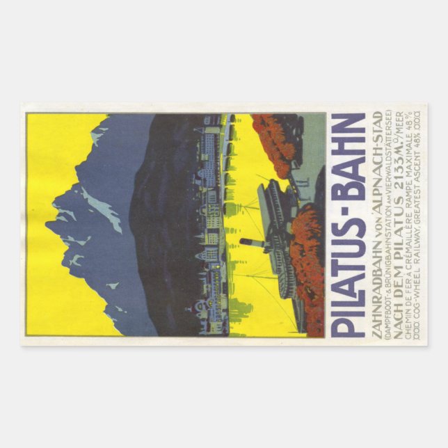 Autocollant rectangulaire Pilatus Bahn (Devant)