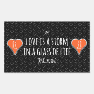 autocollant rectangulaire poème d'orage d'amour