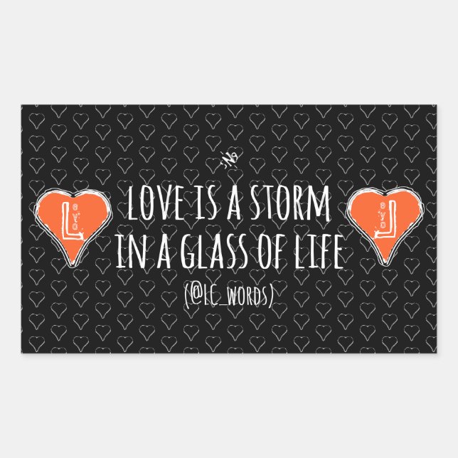 autocollant rectangulaire poème d'orage d'amour (Devant)