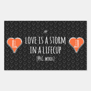 autocollant rectangulaire poème d'orage d'amour