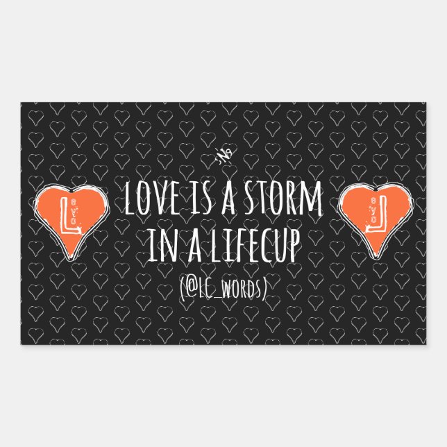 autocollant rectangulaire poème d'orage d'amour (Devant)