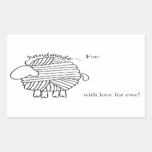 Autocollant rectangulaire pour mouton à fils 'fait