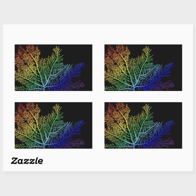 Autocollant rectangulaire Rainbow Seaweed Pride (Feuille)