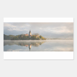 Autocollant rectangulaire saigné brumeux de lever