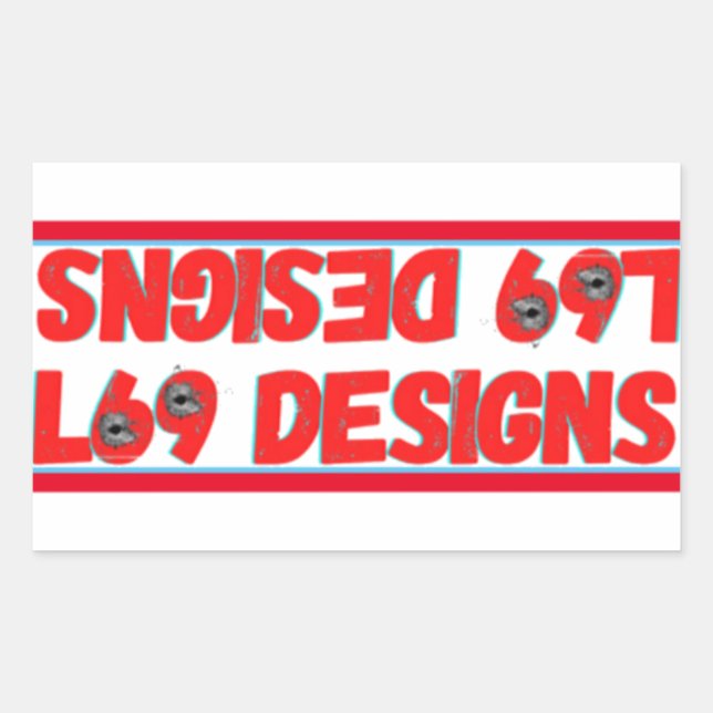 autocollant rectangulaire transparent "LOGO L69 de (Devant)
