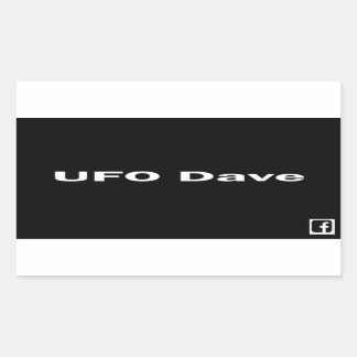 Autocollant rectangulaire UFO Dave avec logo faceb