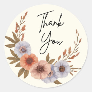 Autocollant Remerciement Floral Aquarelle Bohème –
