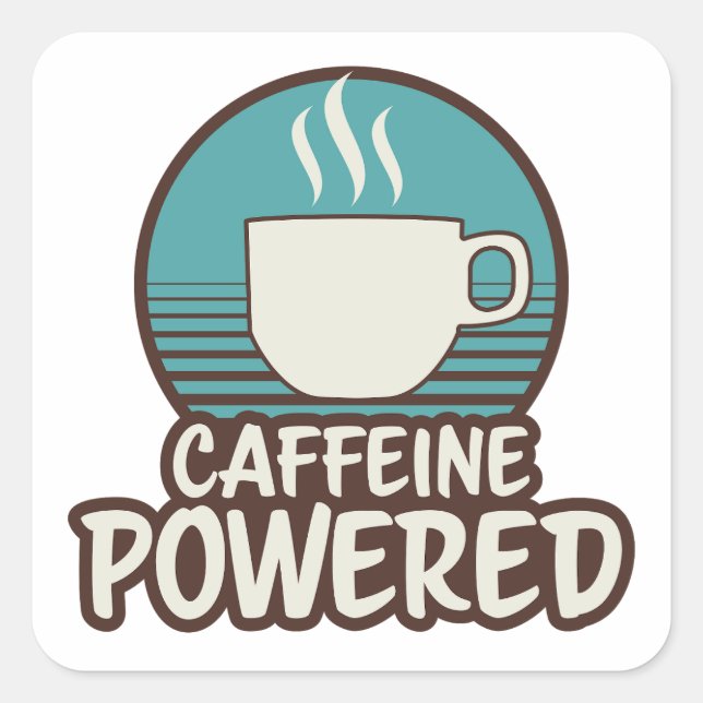 Autocollant rétro alimenté en caféine (Devant)