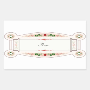 Autocollant rétro avec étiquette rose