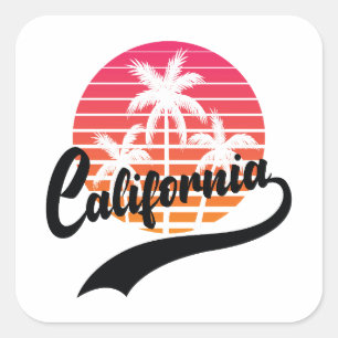 Autocollant rétro californien