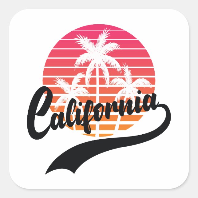 Autocollant rétro californien (Devant)