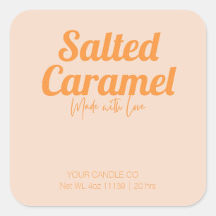 autocollant rétro carré en caramel salé