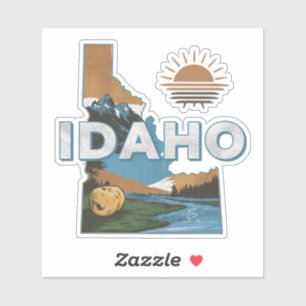 Autocollant rétro Idaho State Car