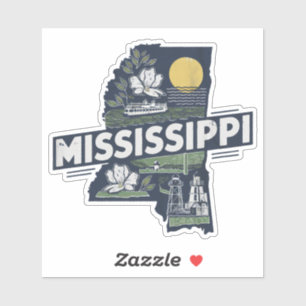 Autocollant rétro Mississippi State Car