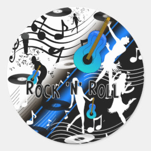 Autocollant Rétro Rock 'N' Roll La musique me rend