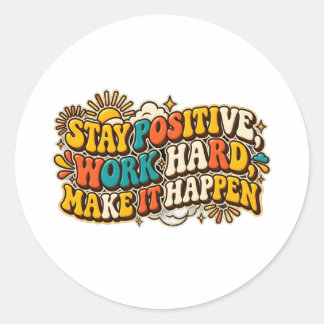 Autocollant Rétro Stay Positive