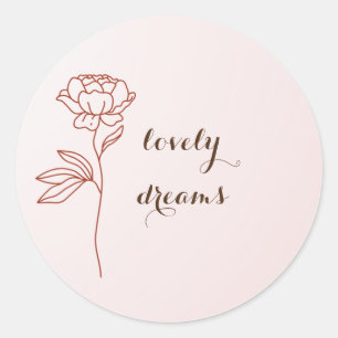 Autocollant rêves adorables rose simple rose