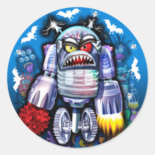Autocollant Robo Monster Halloween personnalisé.