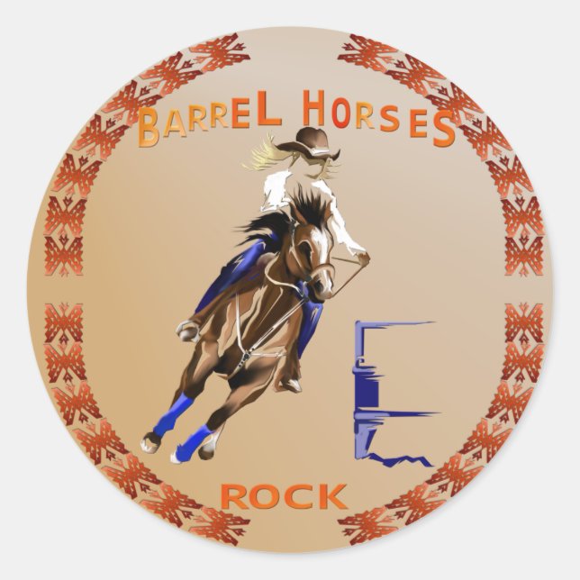 Autocollant rock Barrel Horses (Devant)