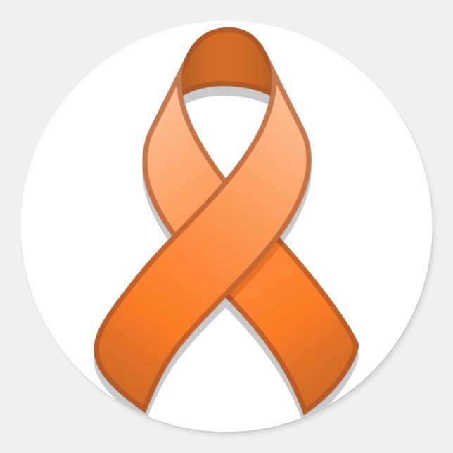 Autocollant rond à ruban de sensibilisation orange (Devant)