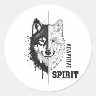 Autocollant rond Adaptive Spirit Wolf