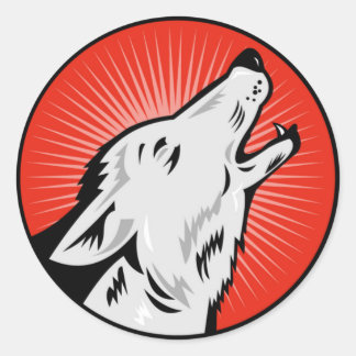 Autocollant rond Alpha Wolf par ZEROSIXFEMALE