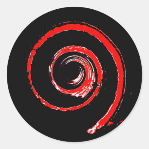 Autocollant rond avec fil rouge