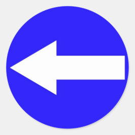 Autocollant rond avec flèche vers la gauche