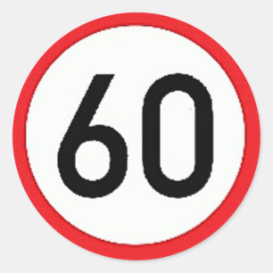 Autocollant rond avec signe limite de vitesse 60