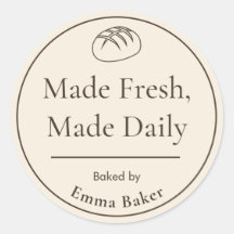 Autocollant rond Boulangerie rustique Produits fra
