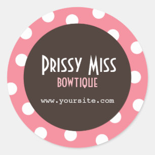 Autocollant rond chic chichiteux de point de polka