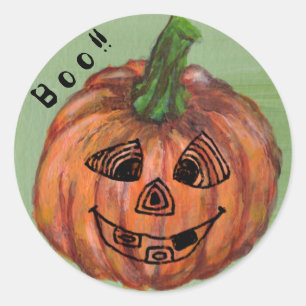Autocollant rond Citrouille Boo, scellant d'envelo