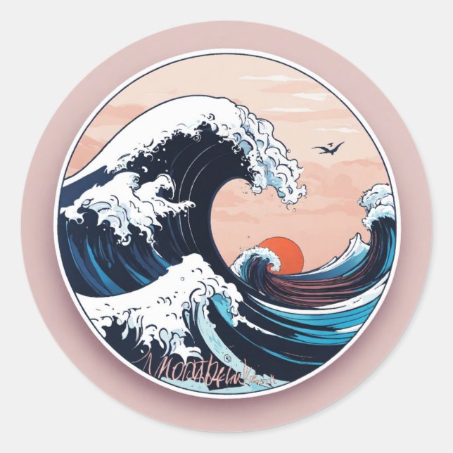 Autocollant rond classique (Devant)