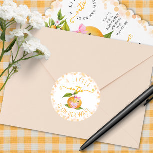 Autocollant Rond Classique Baby Shower Little Cuti