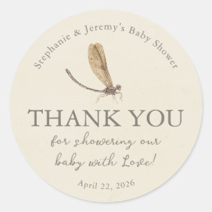 Autocollant Rond Classique Baby Shower Little Love