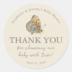 Autocollant Rond Classique Baby Shower Little Love