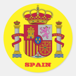 Autocollant rond classique brillant de l'Espagne